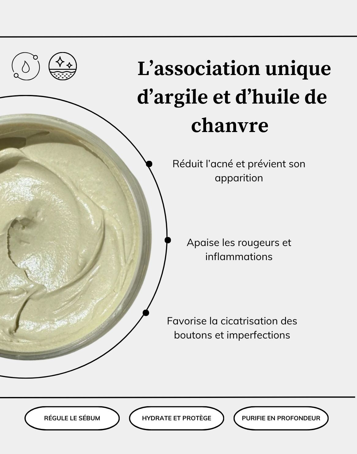 Masque à l'huile de chanvre anti-imperfections